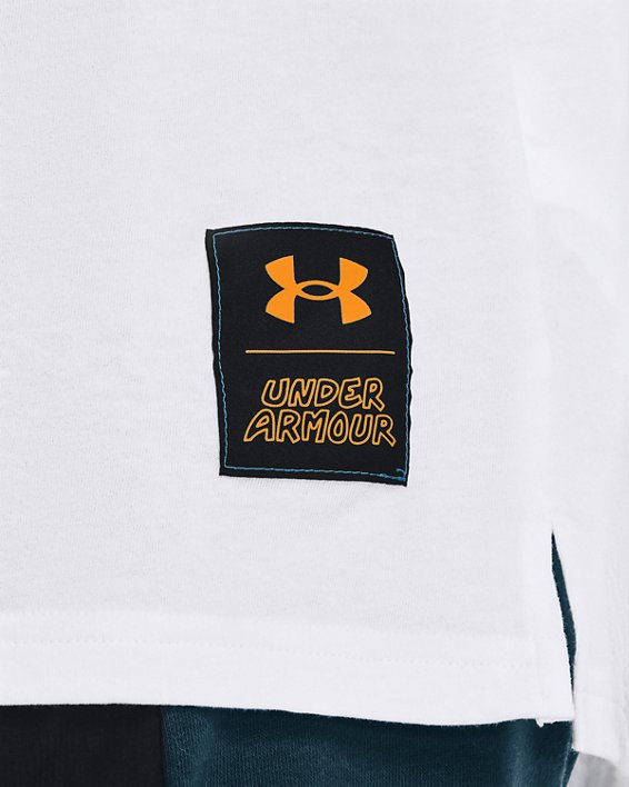 Men's UA Multi Logo Scribble Short Sleeve, White, pdpMainDesktop image number 3